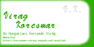 virag korcsmar business card